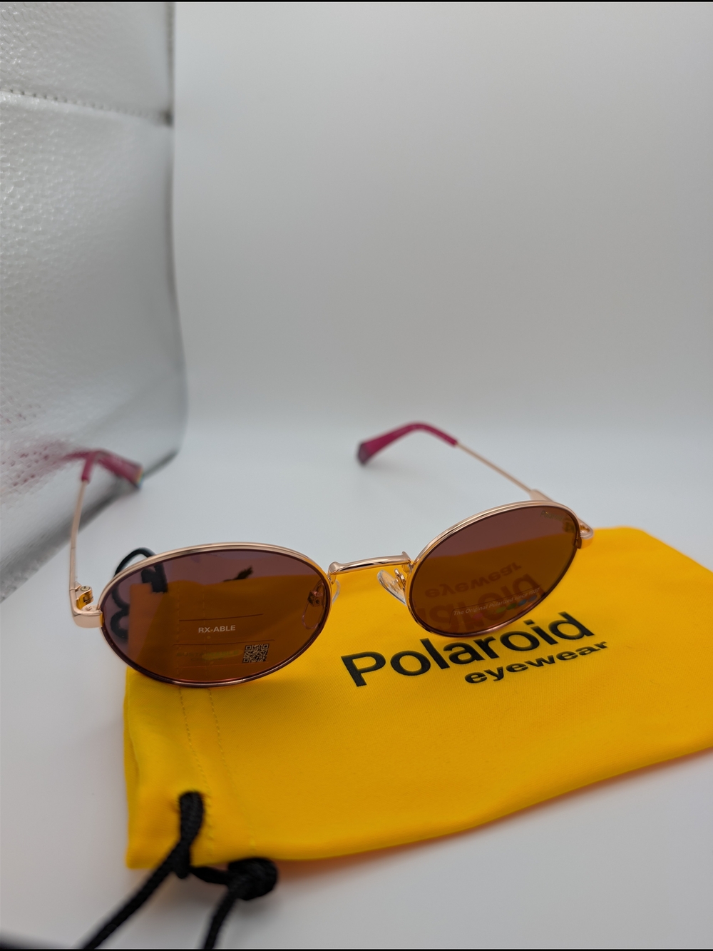 Polaroid Women’s Oval Sunglasses - Pink Frame with Brown Lenses